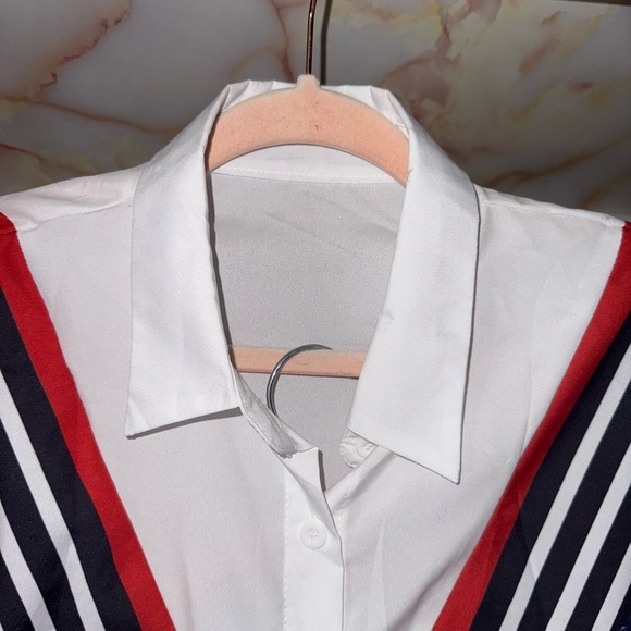 Floral and Striped Long Sleeve Top with Polka Dot Shorts - Picture 9 of 11